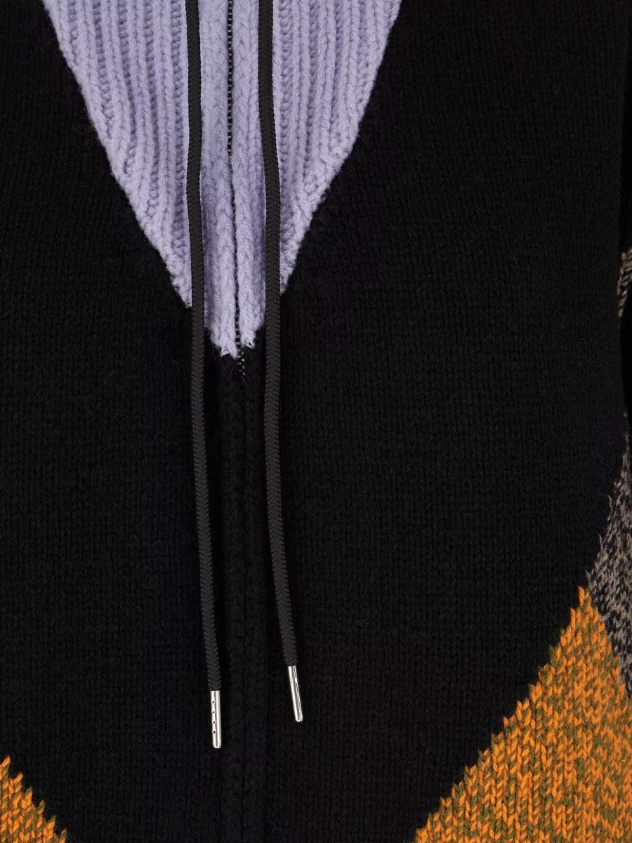 Marni Wool and cashmere ribbed high neck zip jacket