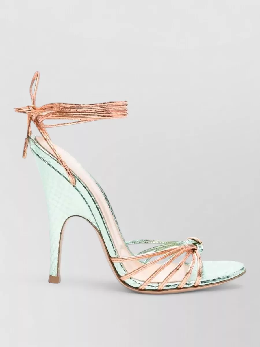 Gianvito Rossi Leather Knotted Ankle-Strap Sandals