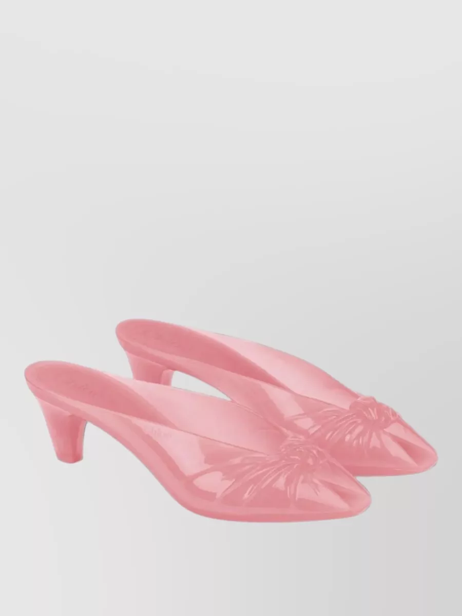 Chloé Jelly Knotted Pointed-Toe Kitten-Heel Mules