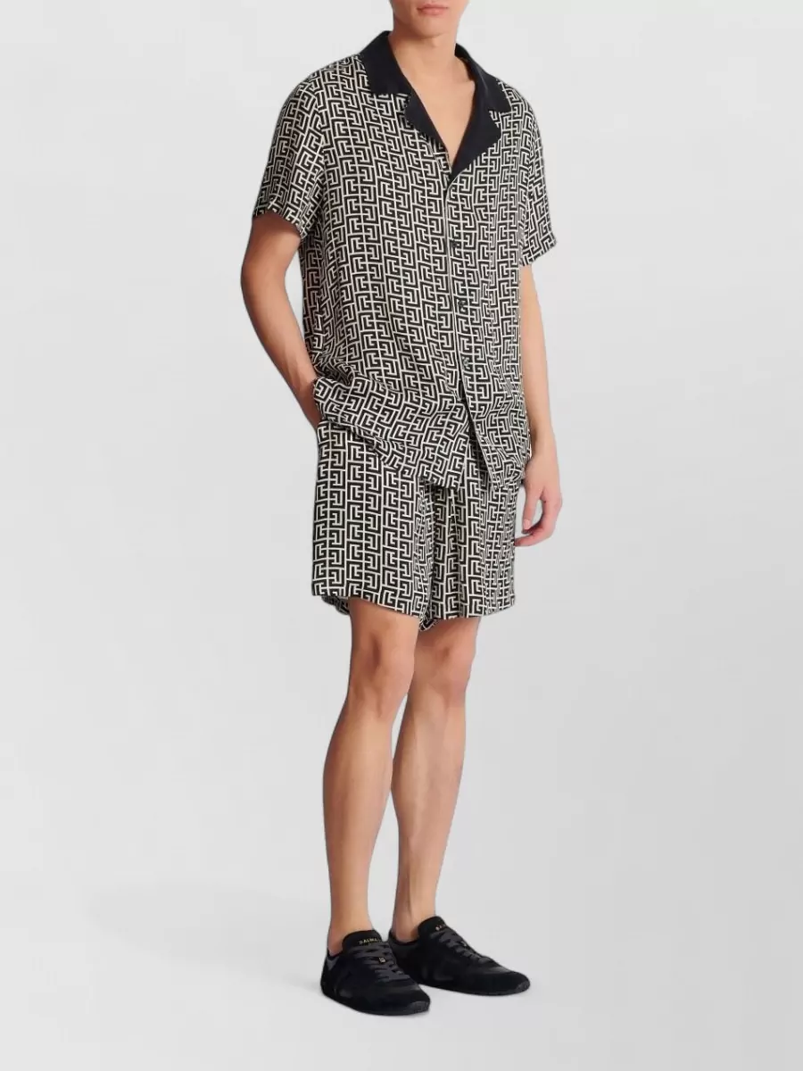 Balmain Short Sleeves Shirt Geometric Pattern Collar