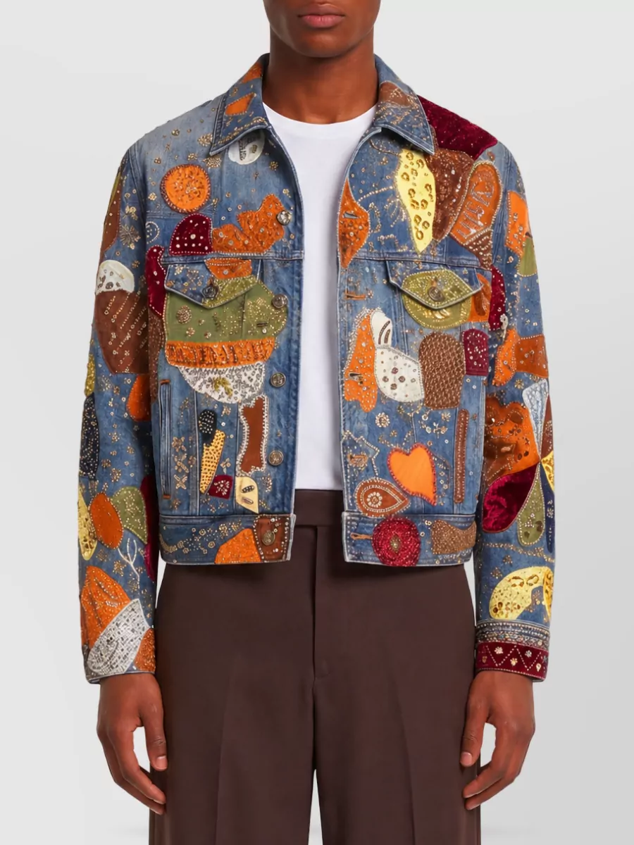 Amiri embellished denim trucker jacket