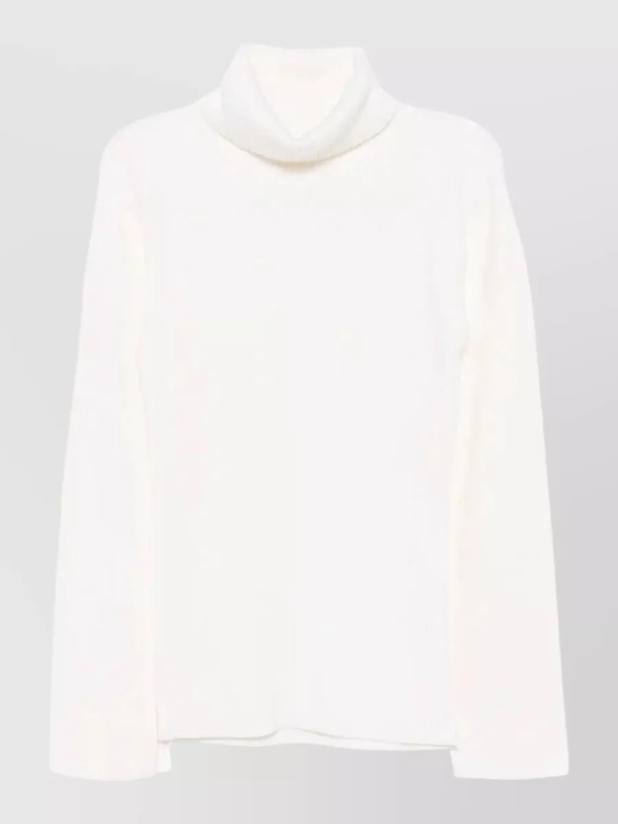 Totême wool ribbed high-neck slit-sleeve sweater