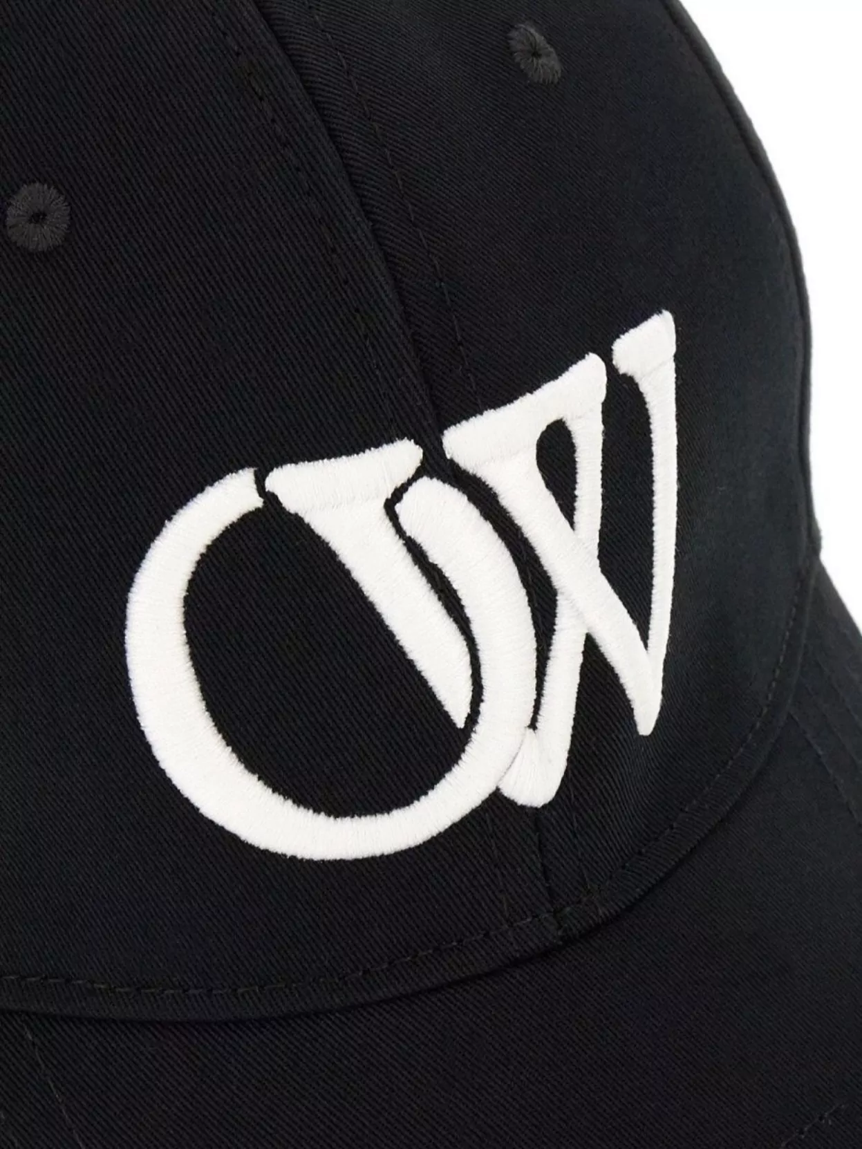 Off-white Cotton Baseball Cap Curved Visor