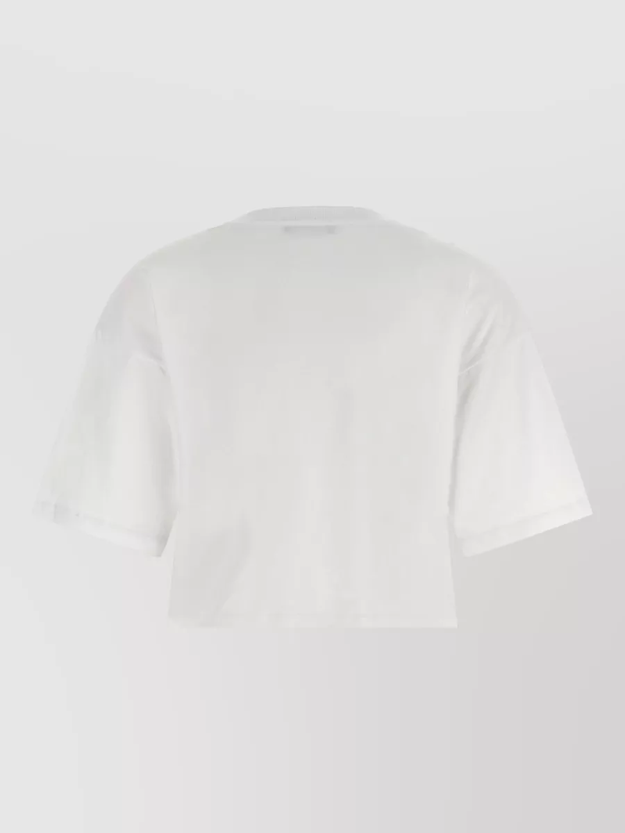 Balmain Ribbed Oversized Logo Print Cotton T-Shirt