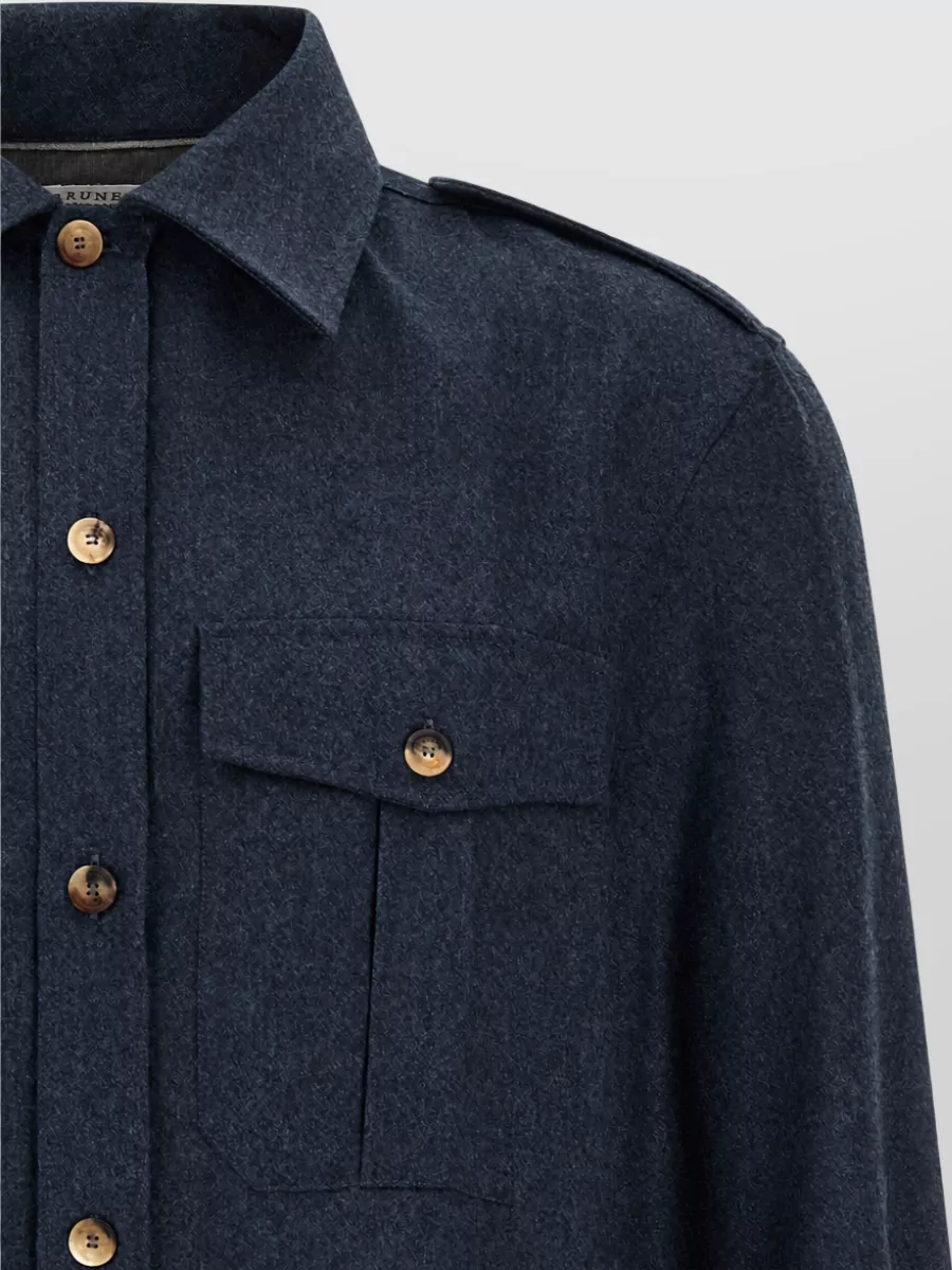 Brunello Cucinelli Wool Flannel Shirt Jacket