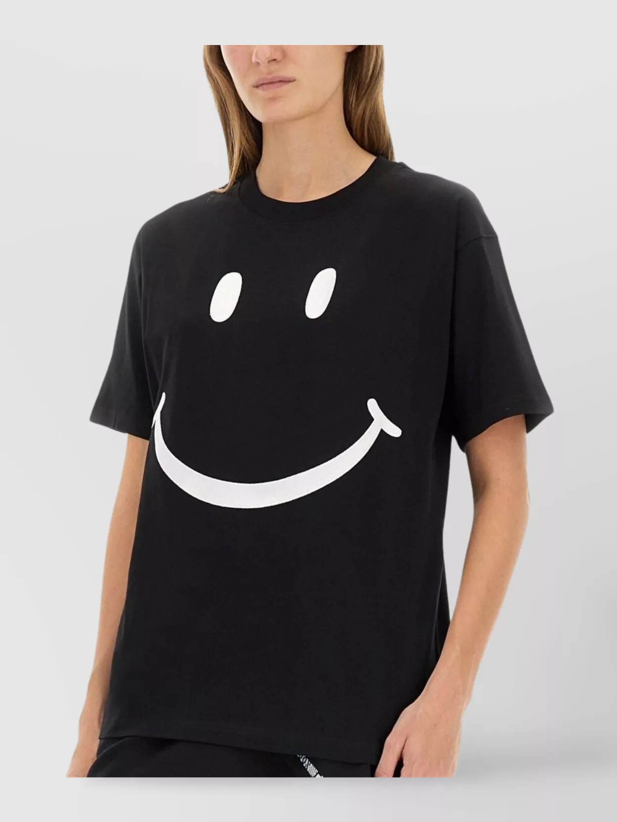 Moschino Smiley Face Print Short Sleeve Crew Neck Top
