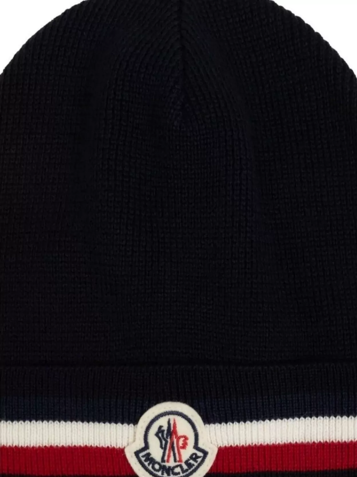 Moncler Ribbed Knit Turn-Up Brim Hat