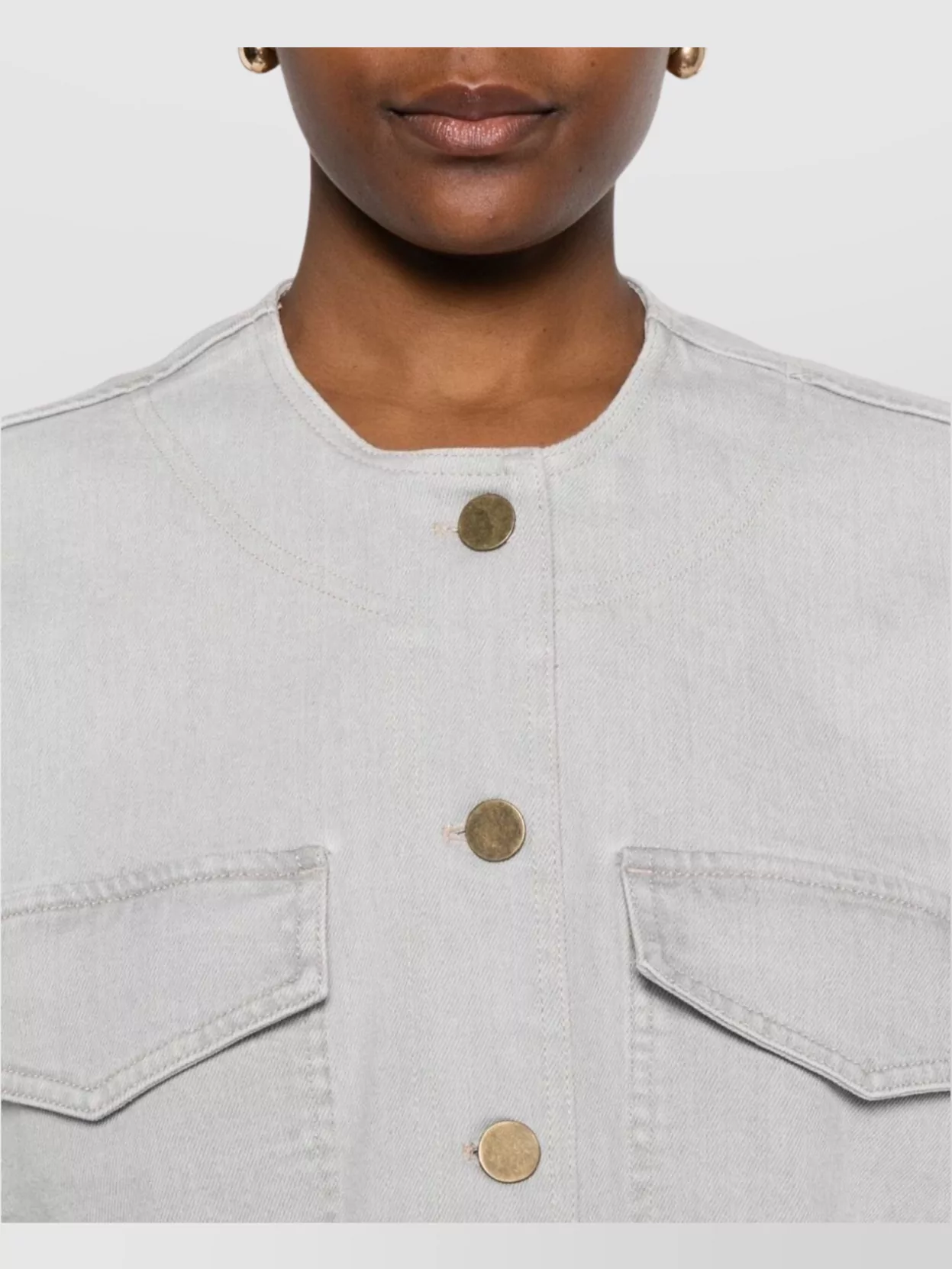 Forte Forte Cropped Denim Shirt Chest Pockets