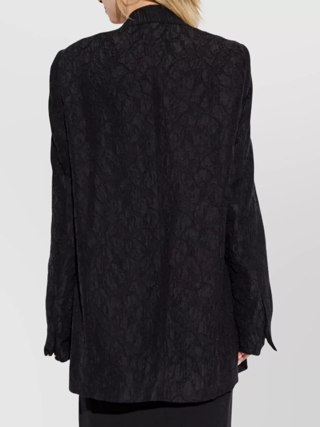 Dries Van Noten Longline Textured Jacket Notched Lapels In Brown
