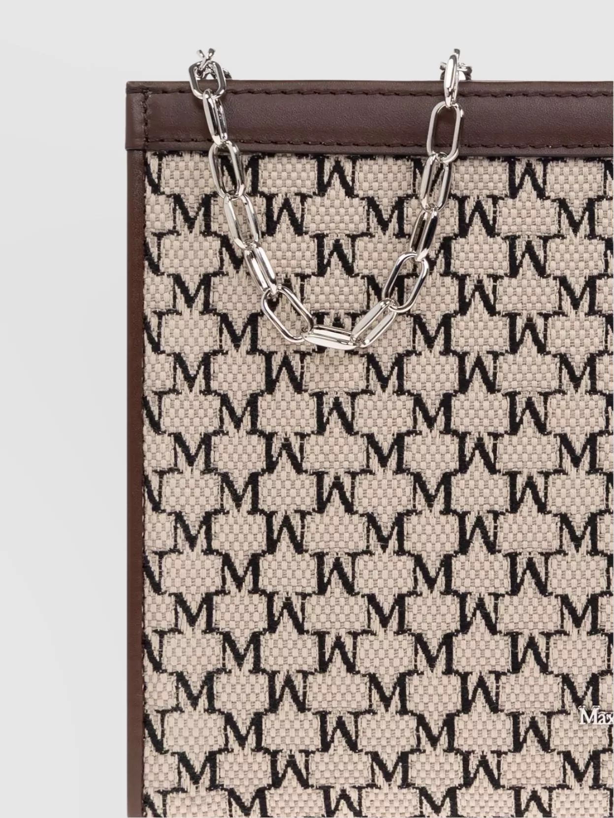 Max Mara Rectangular Leather Clutch Chain Strap