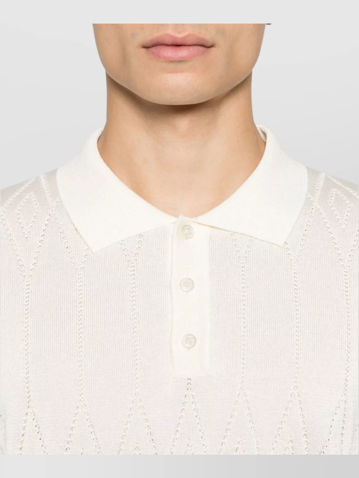 Golden Goose Knit Polo Shirt Ribbed Finish