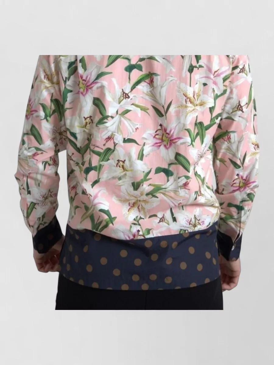 Dolce&Gabbana Cotton Polka Dot Floral Print Shirt