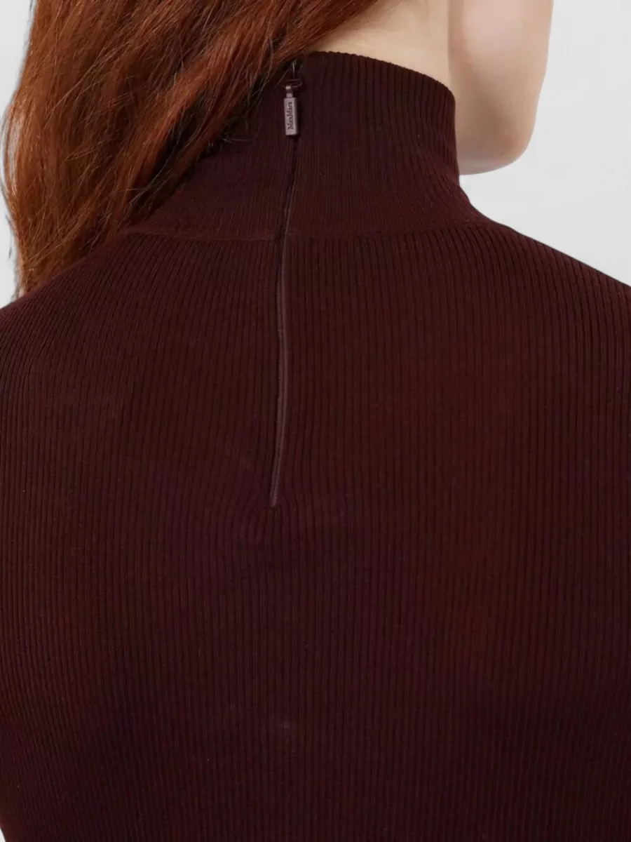 Max Mara Short Sleeve Mock Neck Knitwear Top