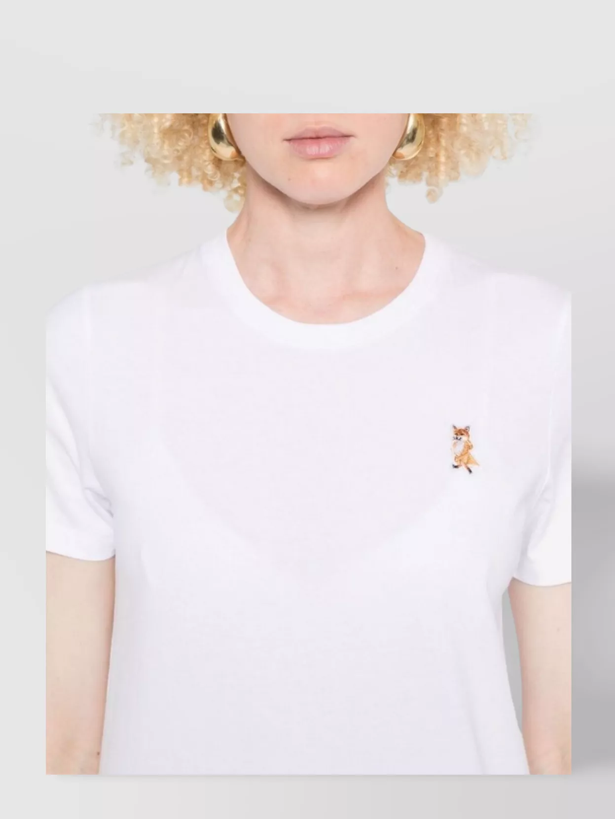 Maison Kitsuné Crewneck Top Embroidered Detail