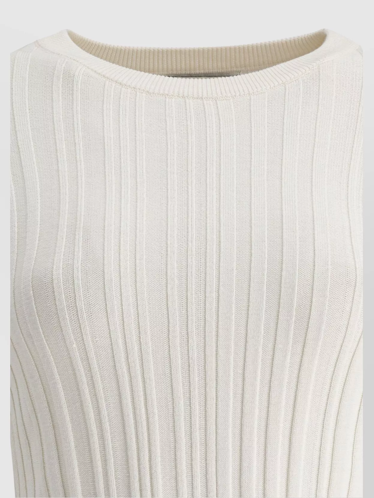 LOULOU STUDIO RIBBED CREW NECK LONG SLEEVE FITTED TOP