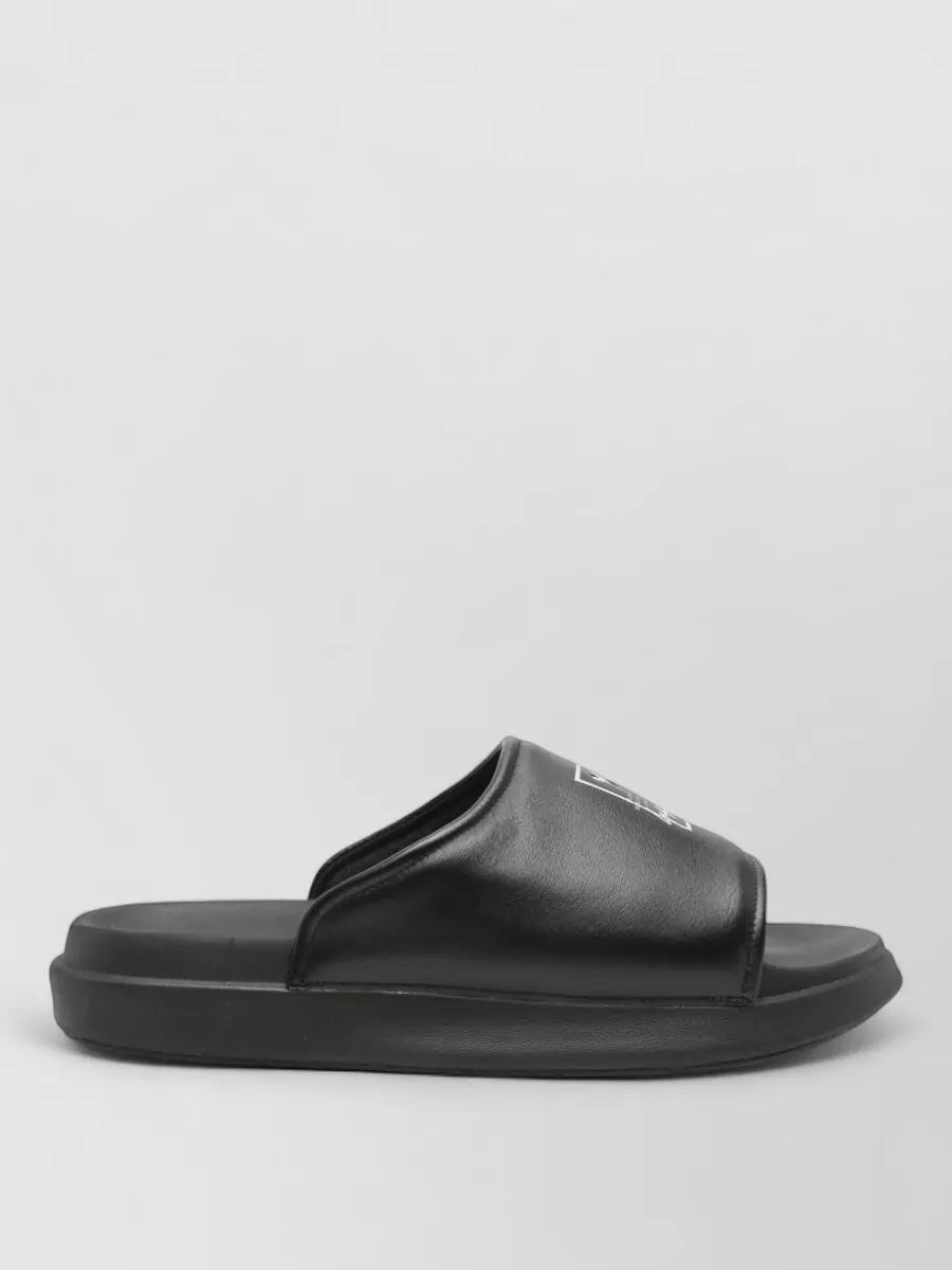 Y-3 leather logo-detail slides