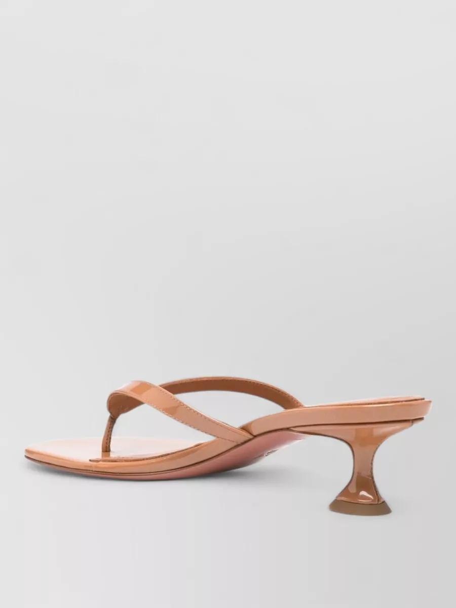 Amina Muaddi Patent Leather Thong Mules
