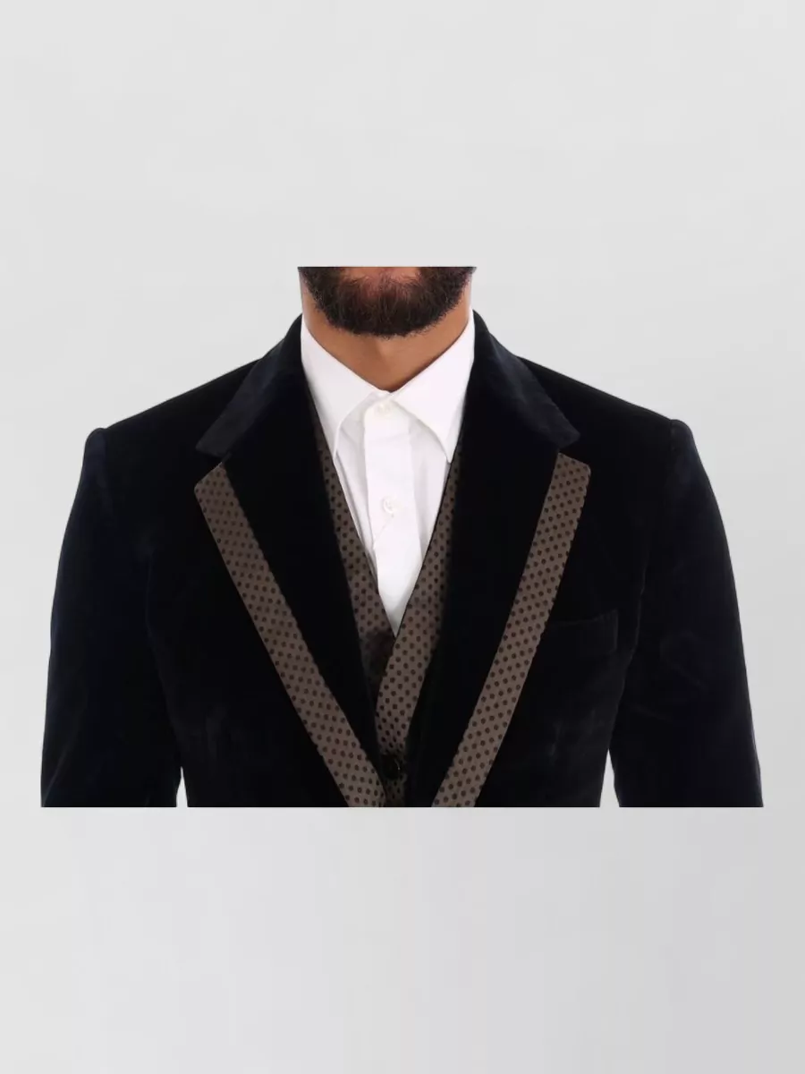 Dolce&Gabbana Silk Velvet Slim Three Piece Suit