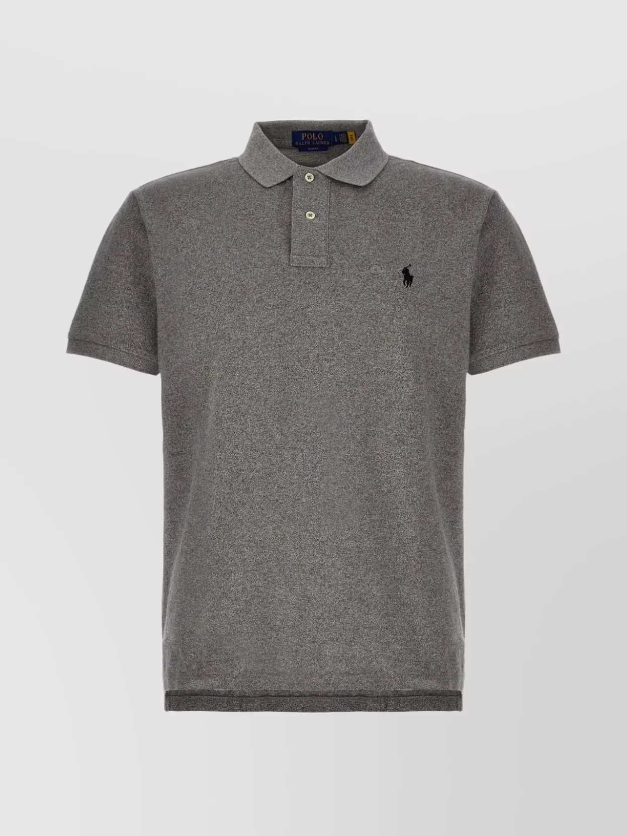 Polo Ralph Lauren Logo Collar Polo Shirt With Short Sleeves In Gray