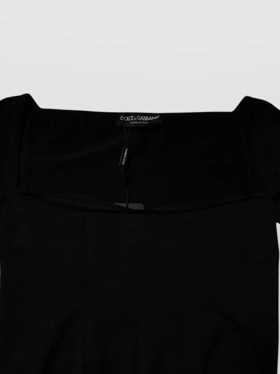 Dolce&Gabbana Sweetheart Neckline Long-Sleeve Sweater