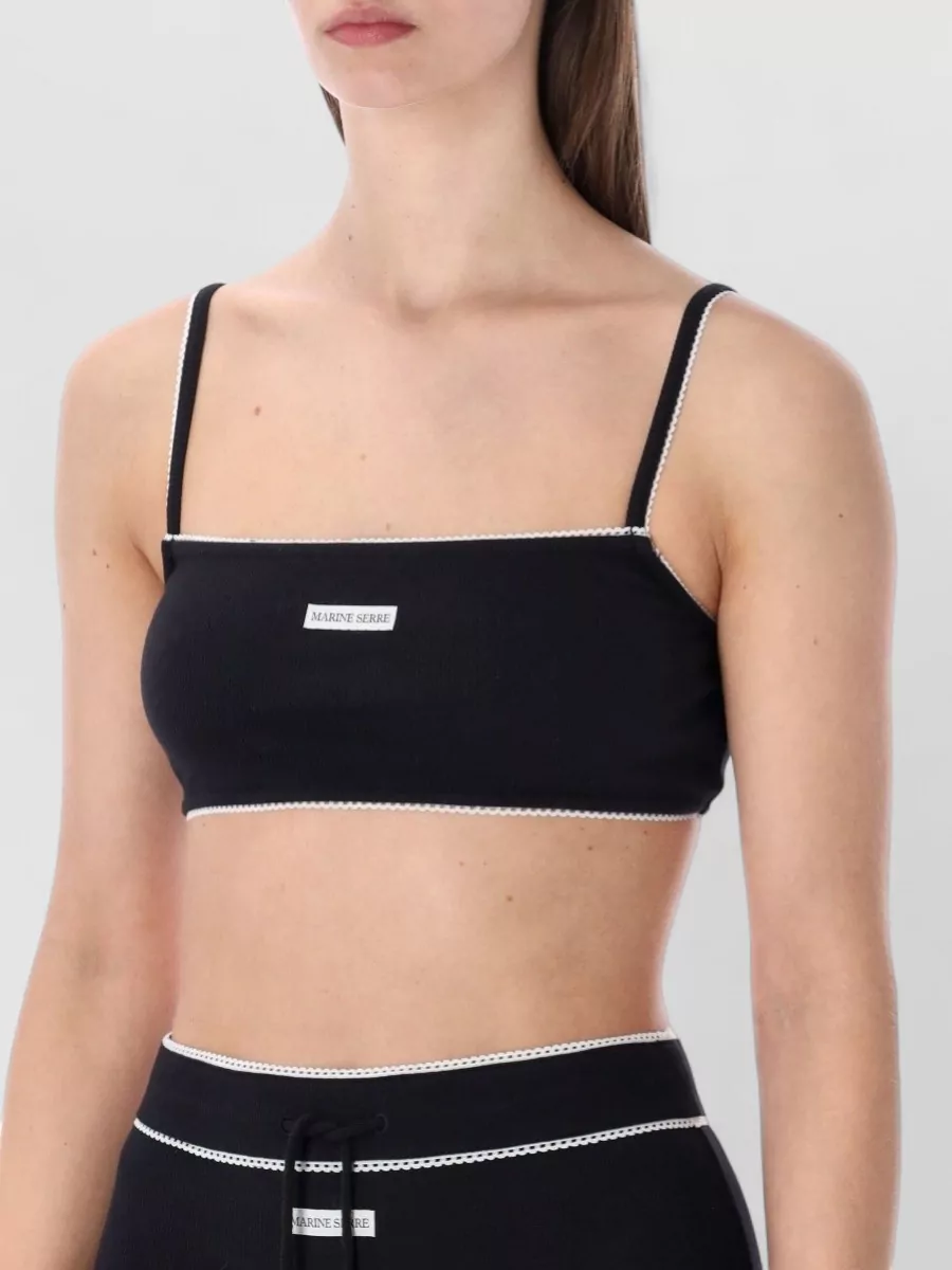 Marine Serre Seventies Inspired Cropped Jersey Bra Top