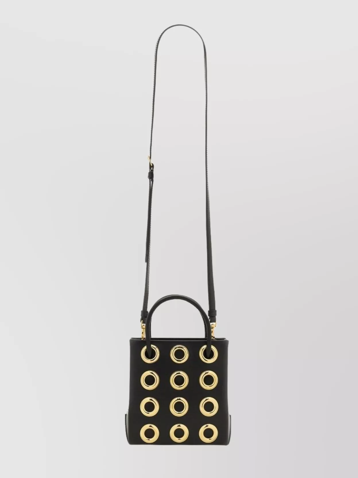 Moschino Embellished Circle Leather Shoulder Bag