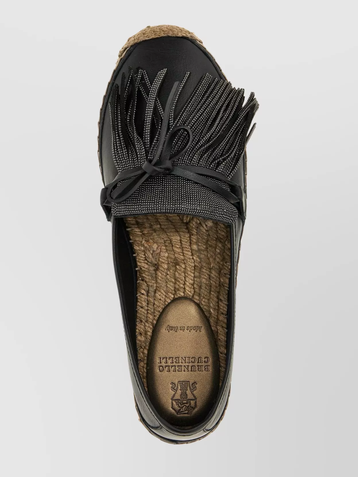 Brunello Cucinelli Bow Accent Fringed Espadrilles