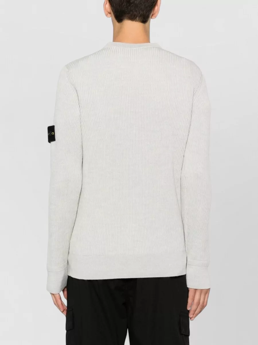 Stone Island Wool Ribbed Crewneck Sweater