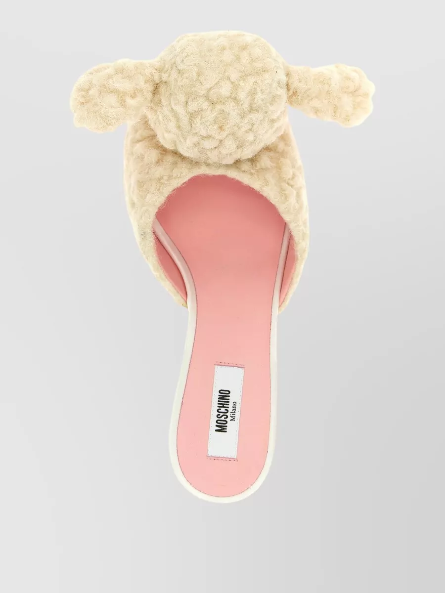 Moschino Crystal Embellished Sheep Wool Blend Mules