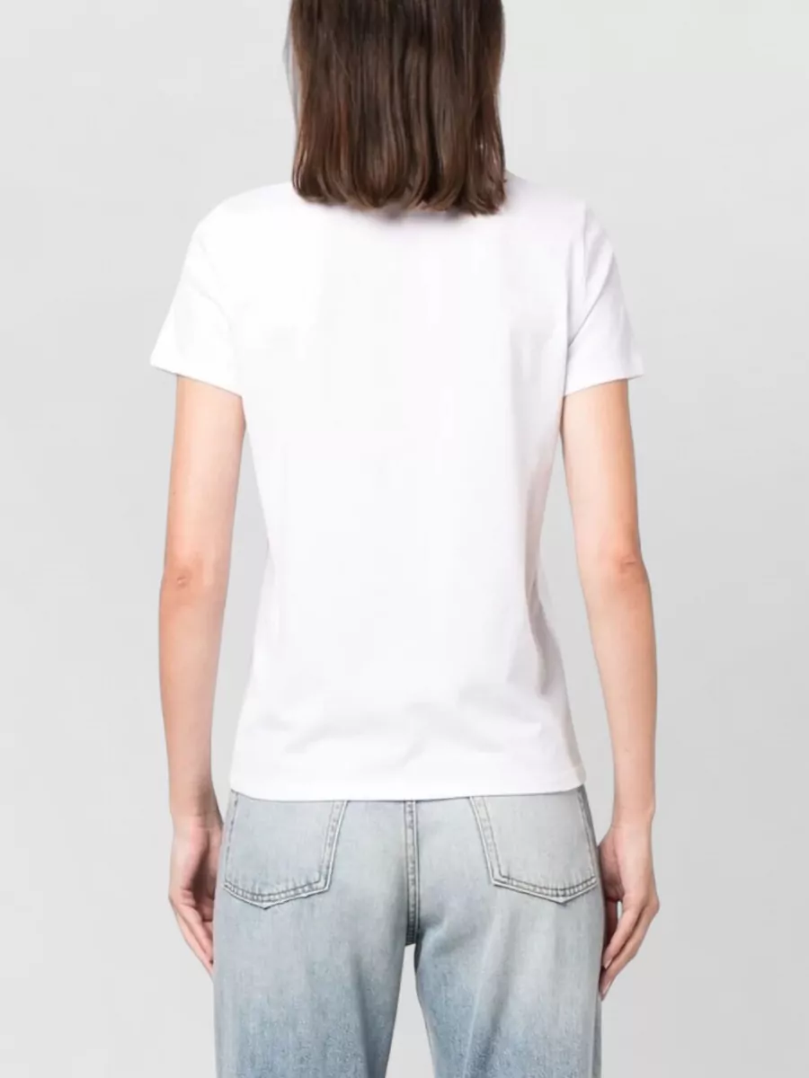 Elisabetta Franchi Cotton T Shirt Logo And Chain Detail