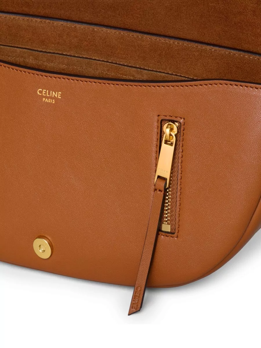 Celine Lambskin Halfmoon Clutch Bag