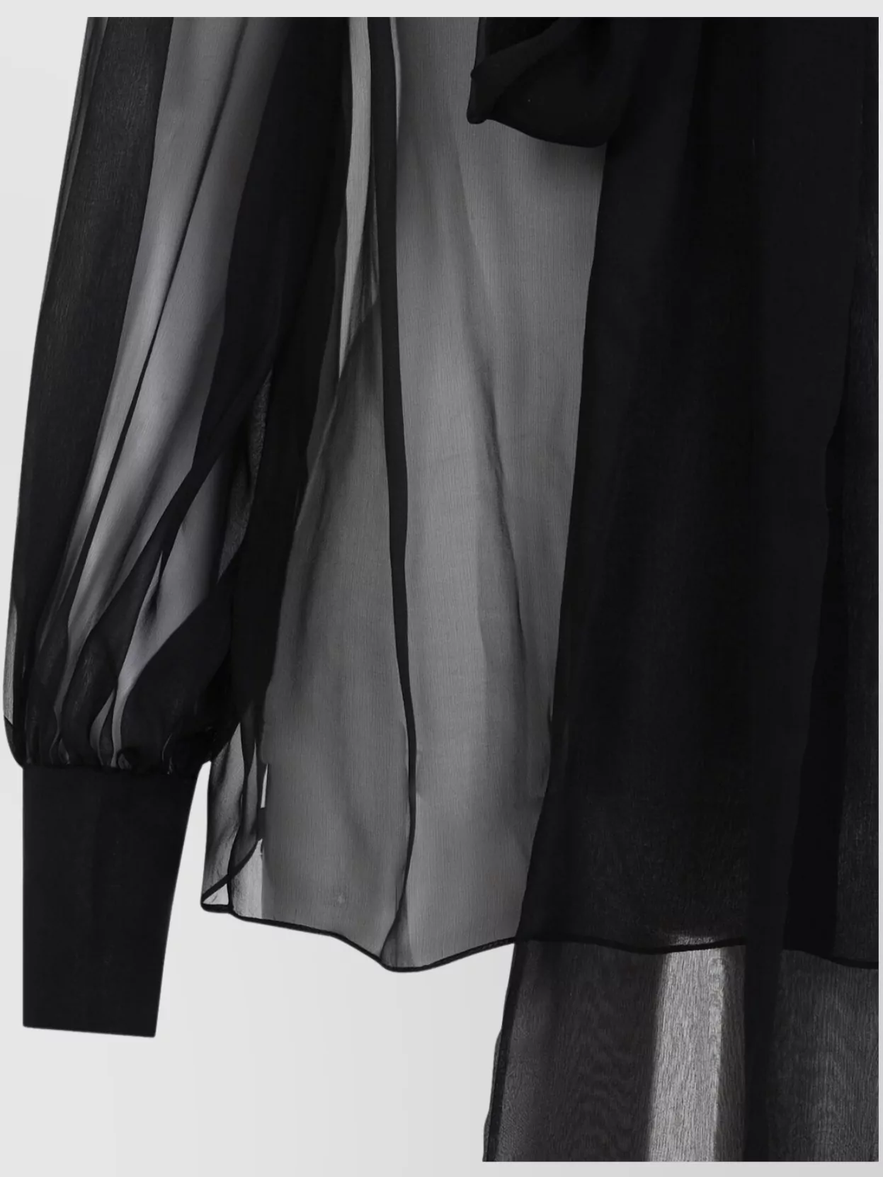 Valentino Sheer Silk Bow Shirt