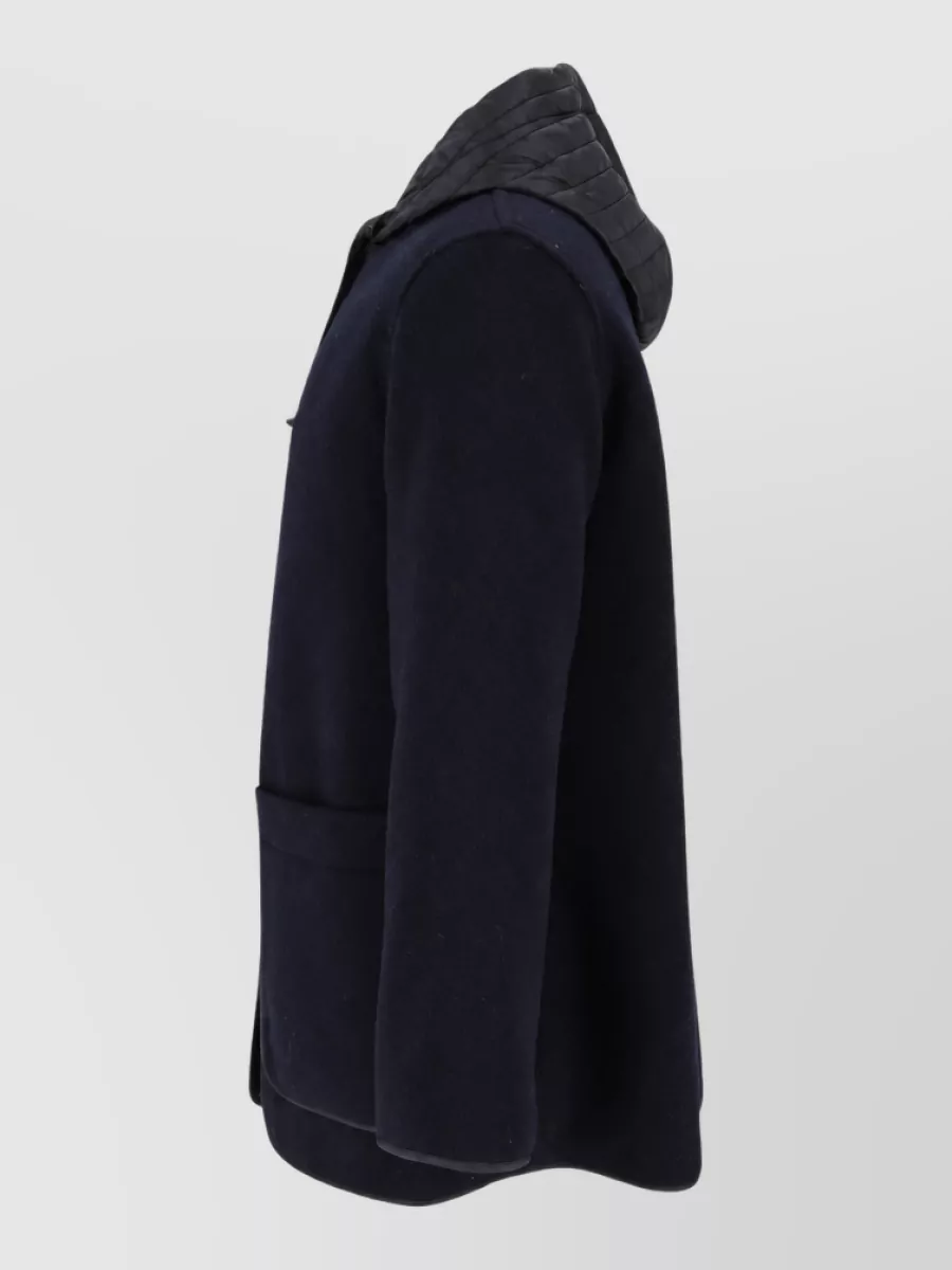 Fay Quilted Hooded Single Breasted Coat