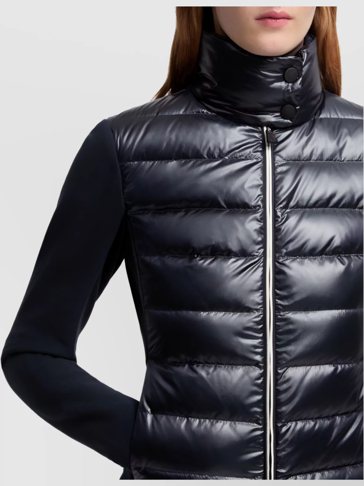 Moncler Insulated Zip Sweatshirt For Outdoor Activities In Black