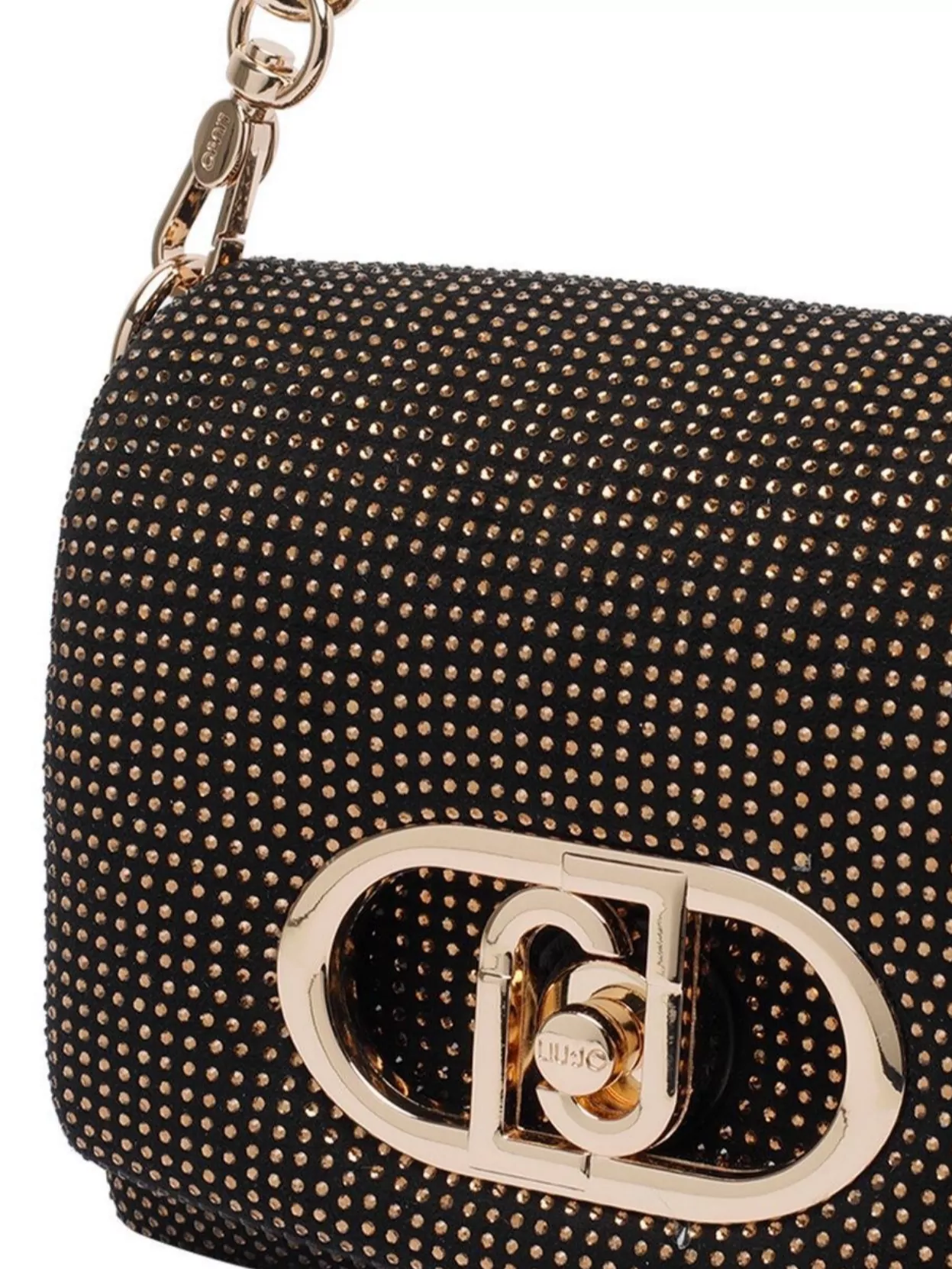 Liu Jo Gold Logo Shoulder Bag With Chain Strap