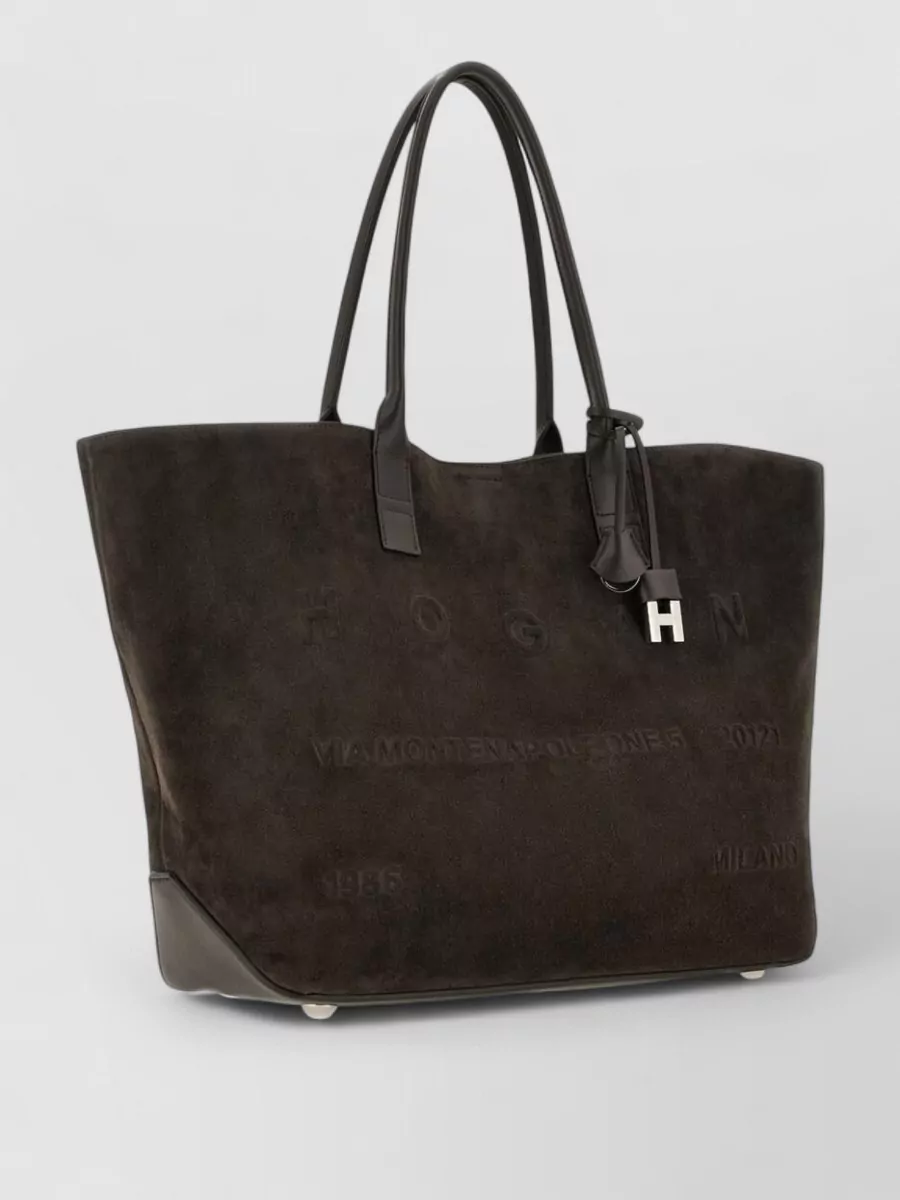 Hogan medium suede leather tote bag