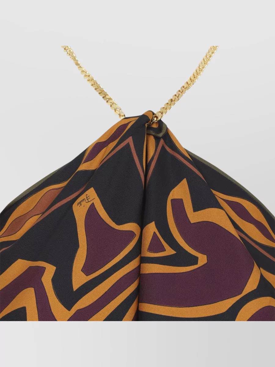 Pucci Silk Printed Halterneck Sleeveless Beach Top