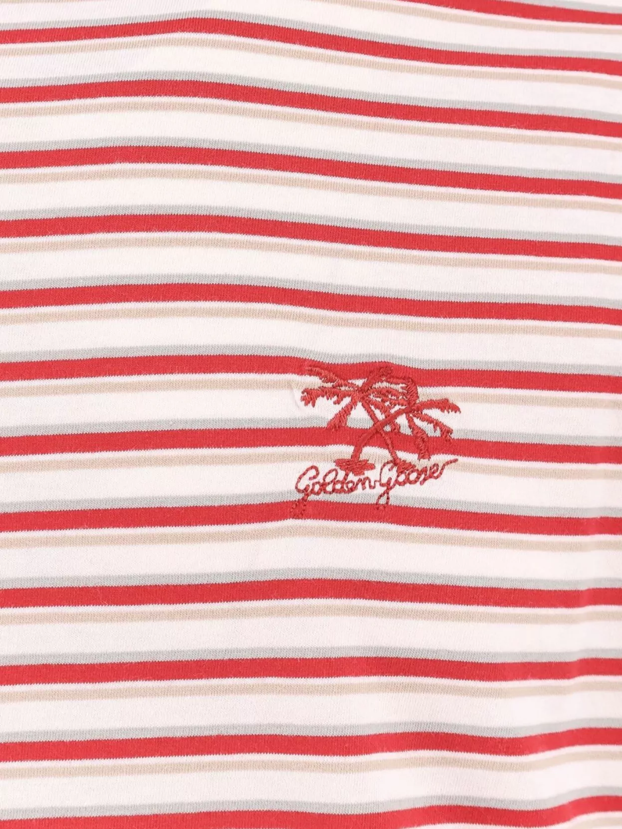 Golden Goose Striped Cotton T-Shirt Logo