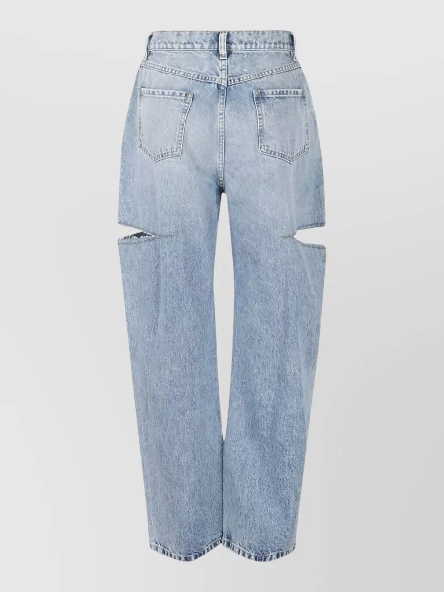 Maison Margiela High Waist Wide Leg Denim Trousers In Blue
