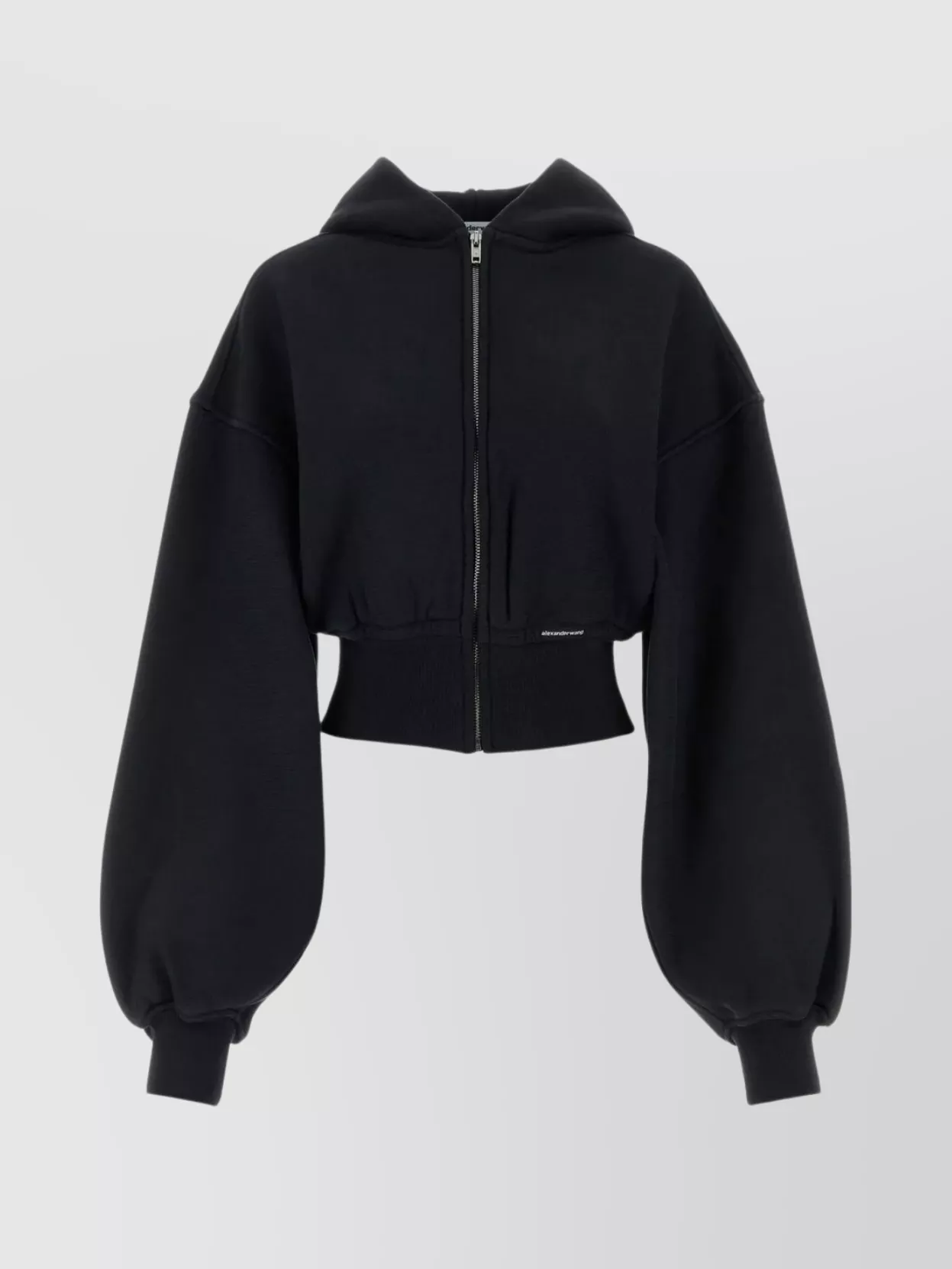 ALEXANDER WANG COTTON SWEATSHIRT WITH CROPPED CUT AND HOOD