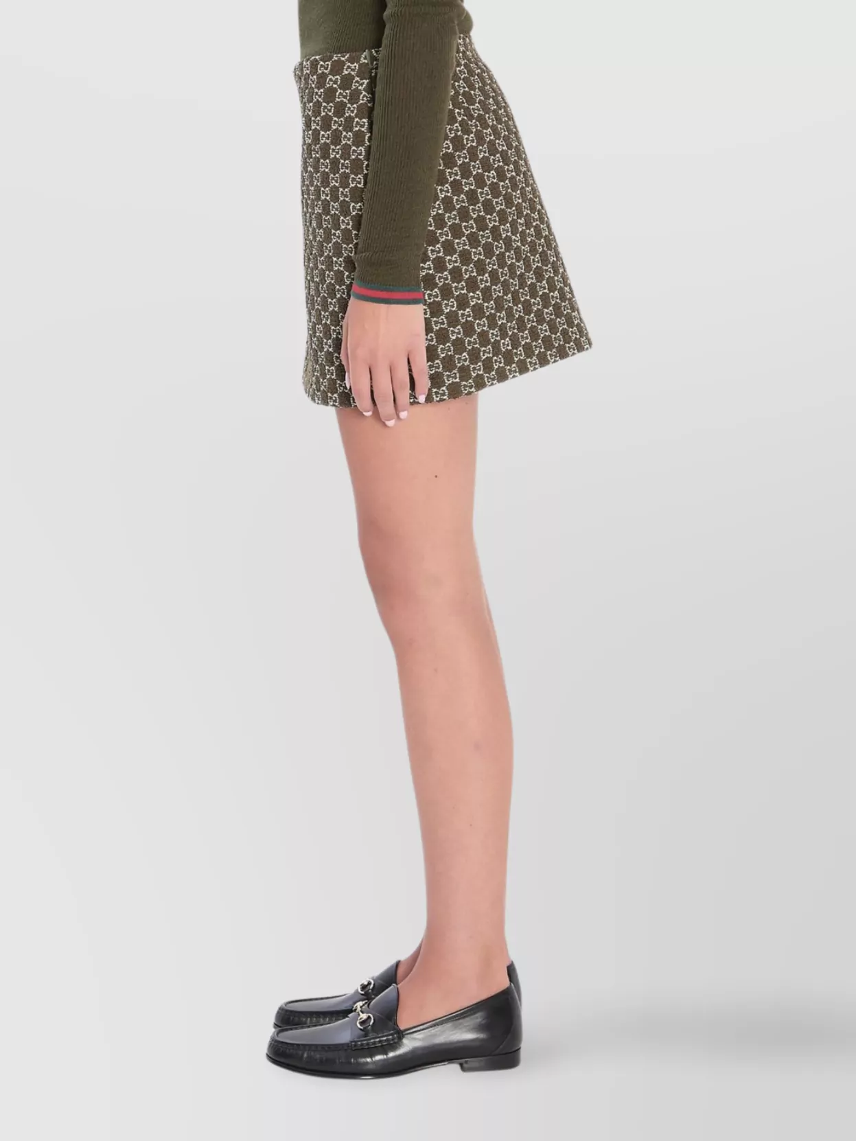 Gucci Monogram Cotton Blend High-Waisted Miniskirt