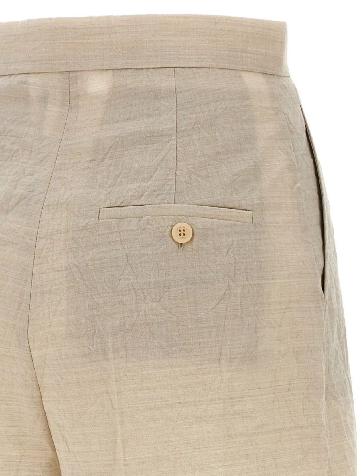 Shop Max Mara Front Pleated Shorts With Back Buttoned Pockets