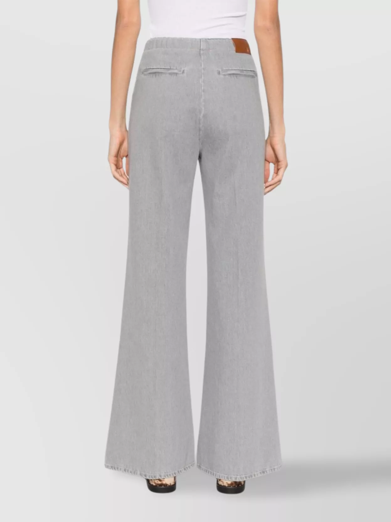Forte Forte Wide-leg Denim Trousers Five Pockets In Gray
