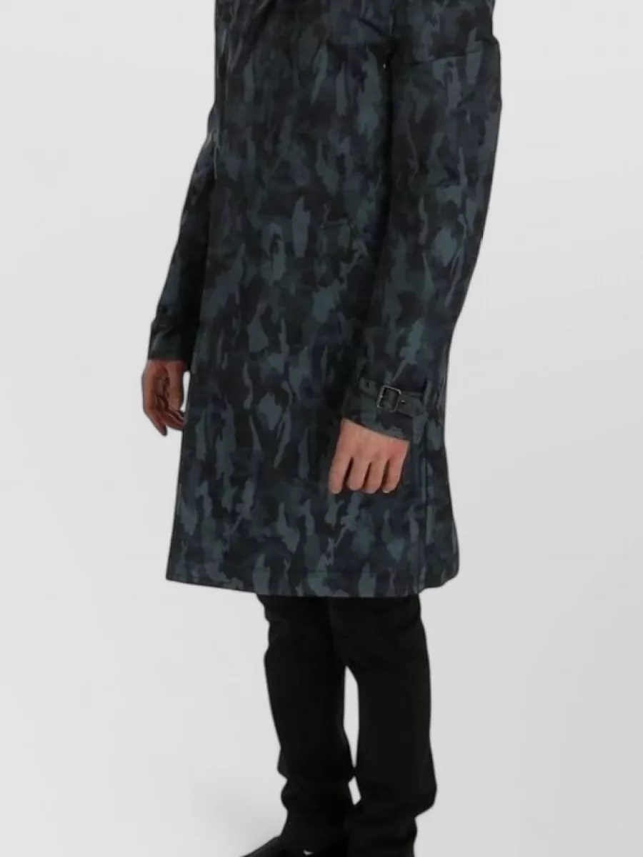 Dolce&Gabbana Silk Camouflage Single-Breasted Trench Coat