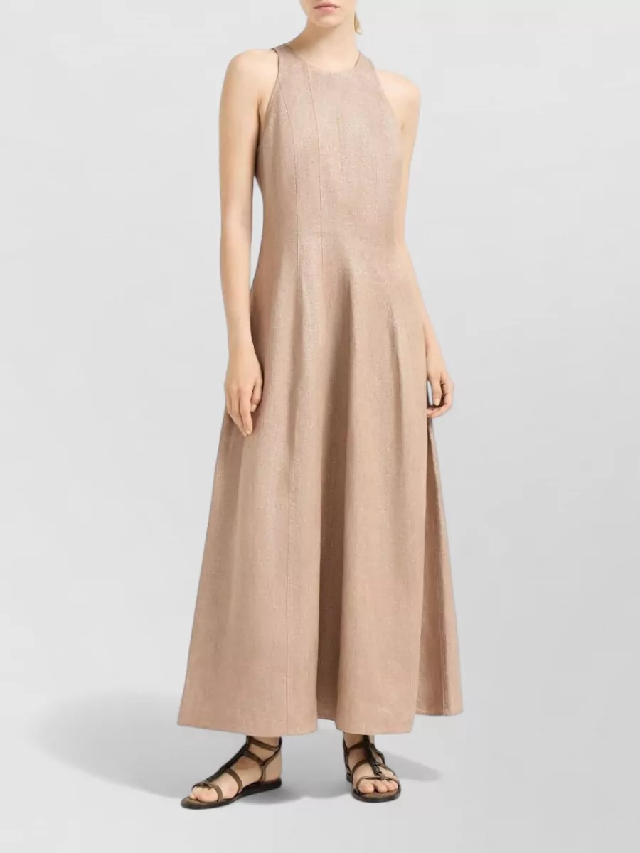 Brunello Cucinelli Sleeveless Maxi Dress High Neckline