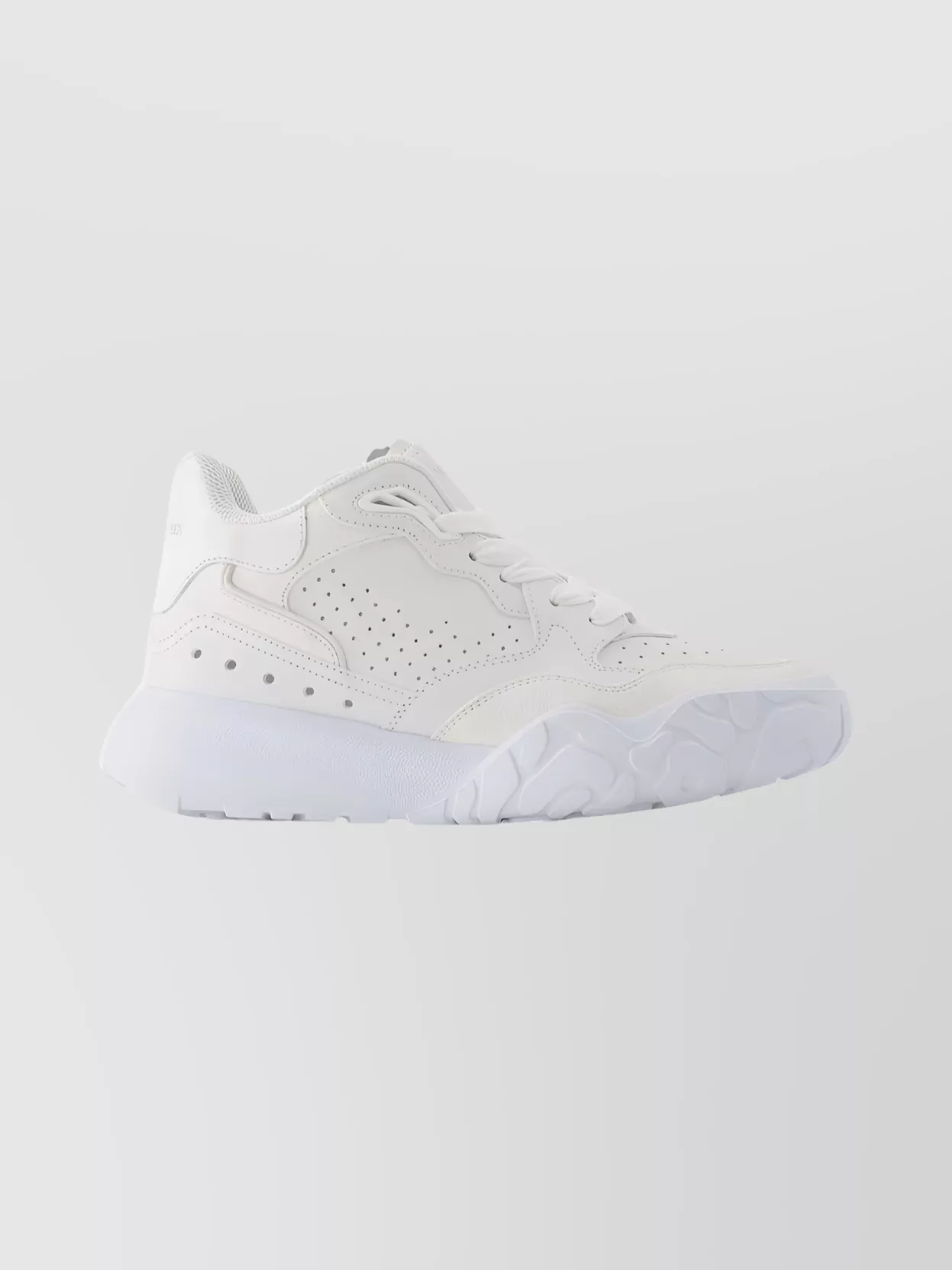 Alexander Mcqueen Chunky Sole Sporty Sneakers In Leather In White