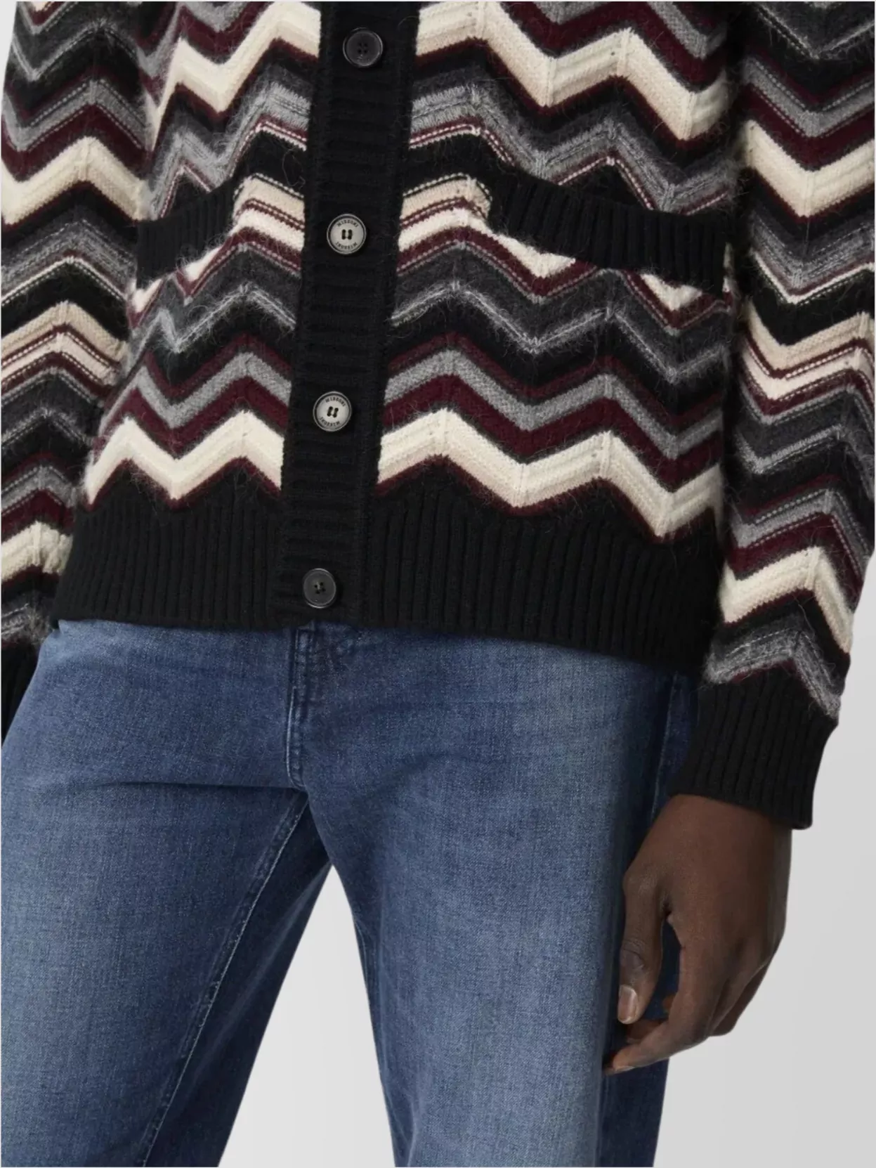Missoni Chevron Pattern V-Neck Cardigan Pockets