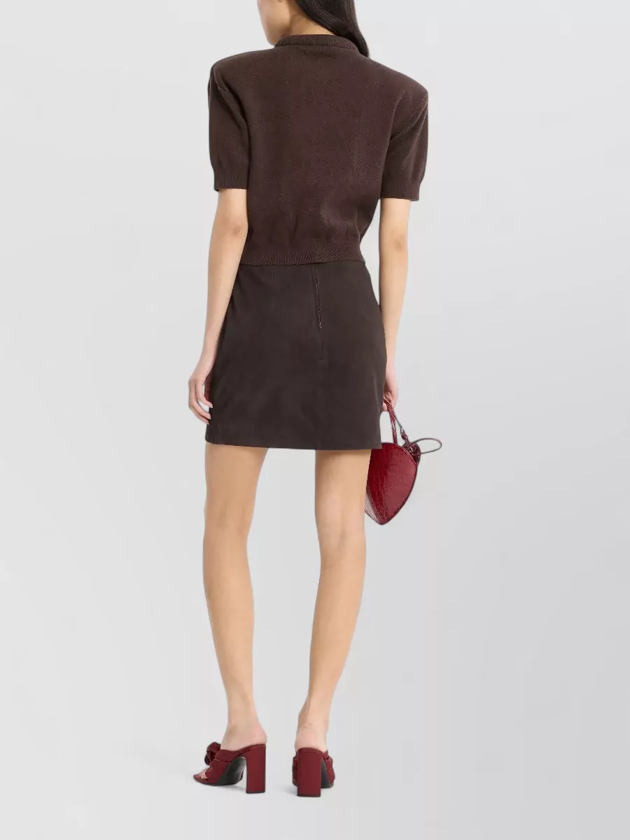 Rotate Suede High-Rise Mini Skirt