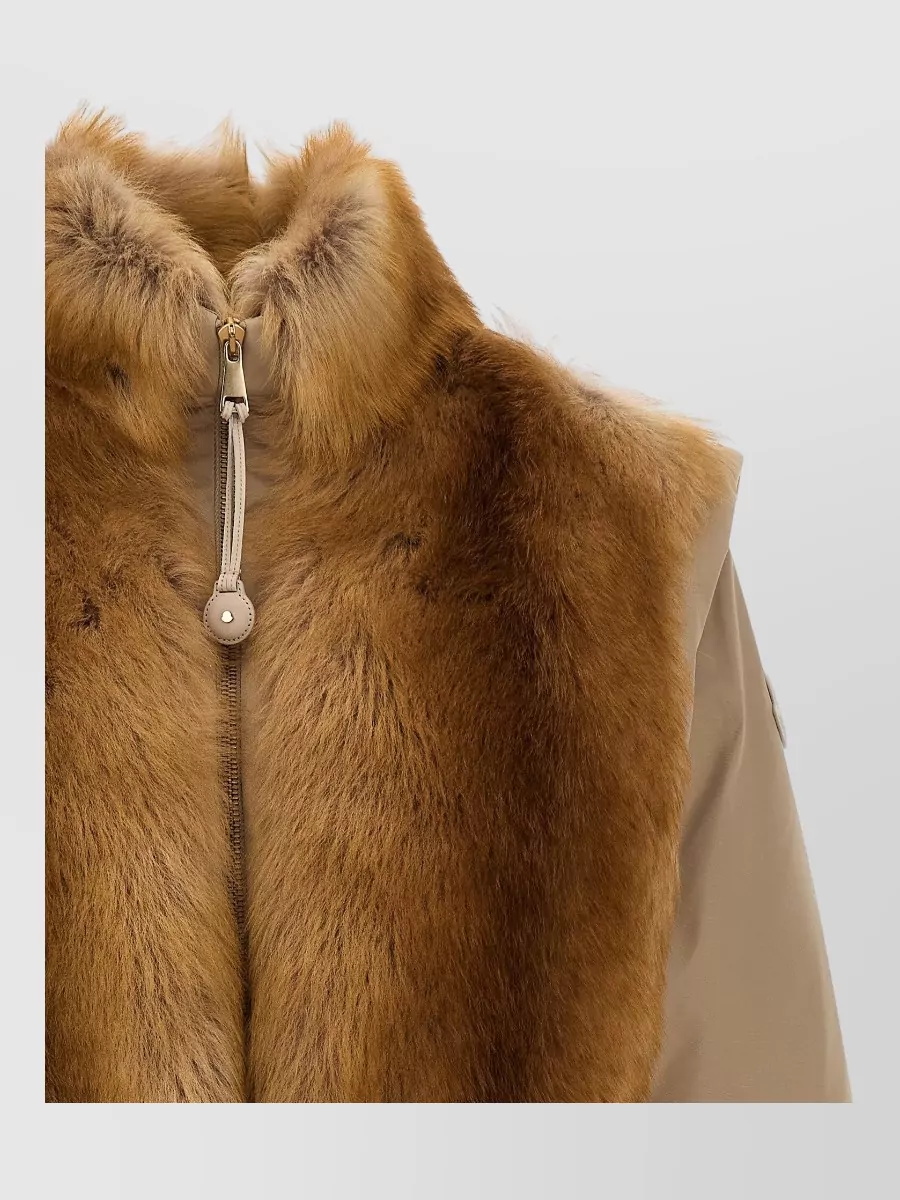 Moncler Shearling Panel Down Coat