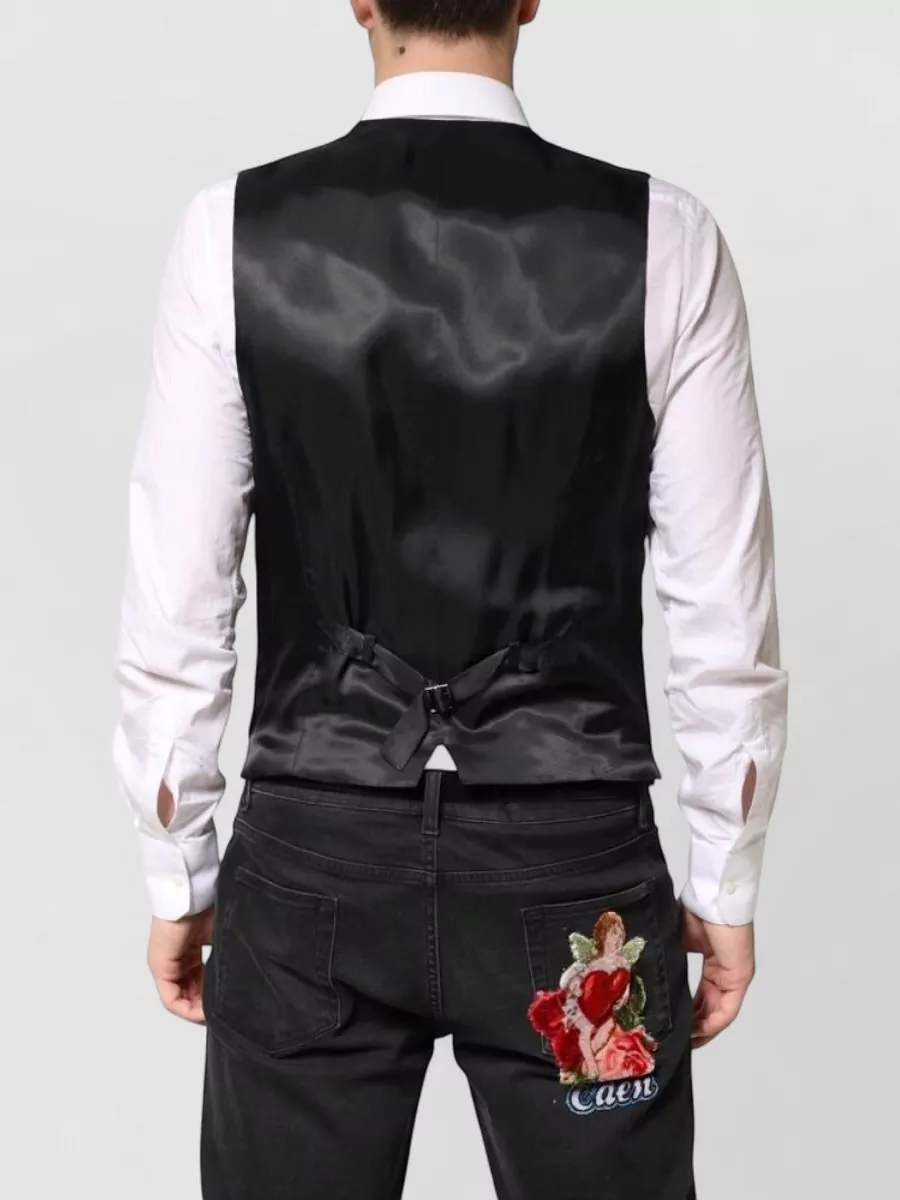 Dolce&Gabbana Striped Virgin Wool Waistcoat